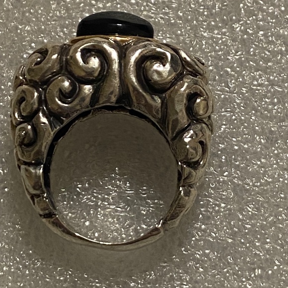 DIAN MALOUF Ring - Sterling Silver - 14K - Onyx - Size 7 - Picture 9 of 12